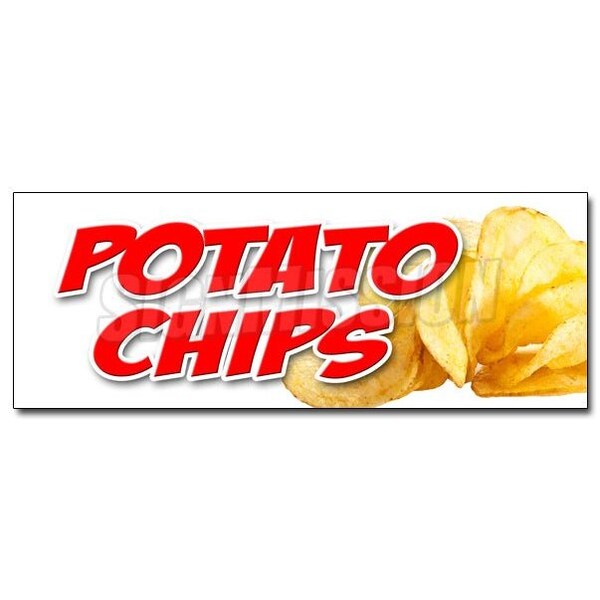 POTATO CHIPS DECAL sticker kettle bar b que fresh made warm hot crisps, D-48 Potato Chip